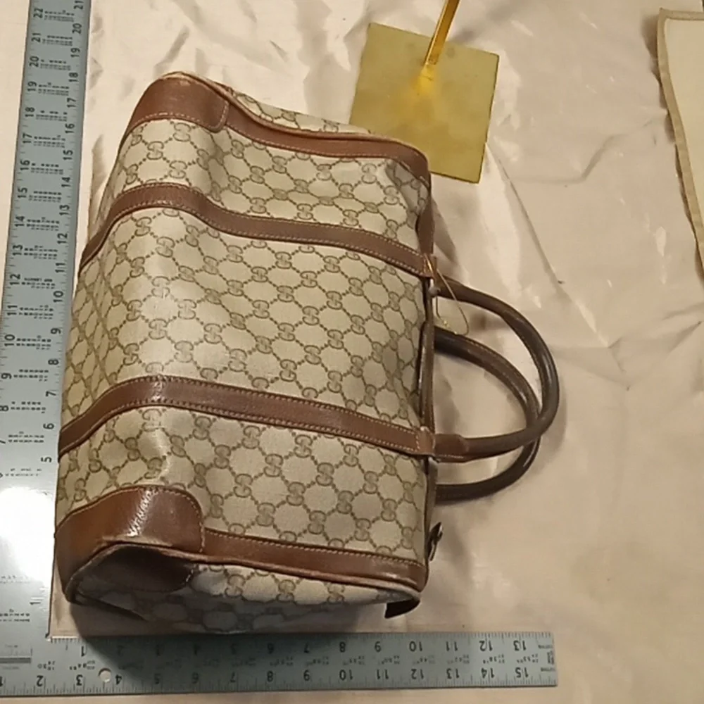 Vintage Gucci Coated Canvas Boston Bag